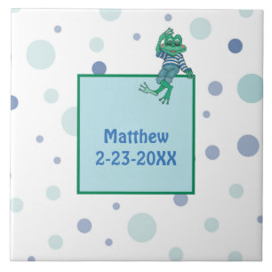 Carreau Grenouille portant des jeans