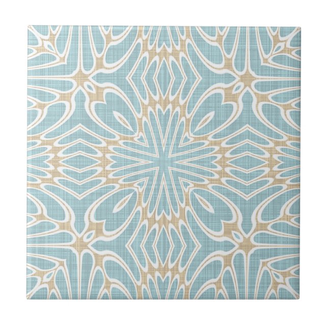 Carreau Grige Seafoam Green Taupe Tribu ethnique Brown Art (Devant)