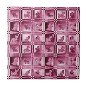 Carreau Grille de chiots écossais à motifs