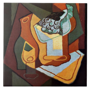 Carreau Gris - Bouteille, Verre à vin et fruits