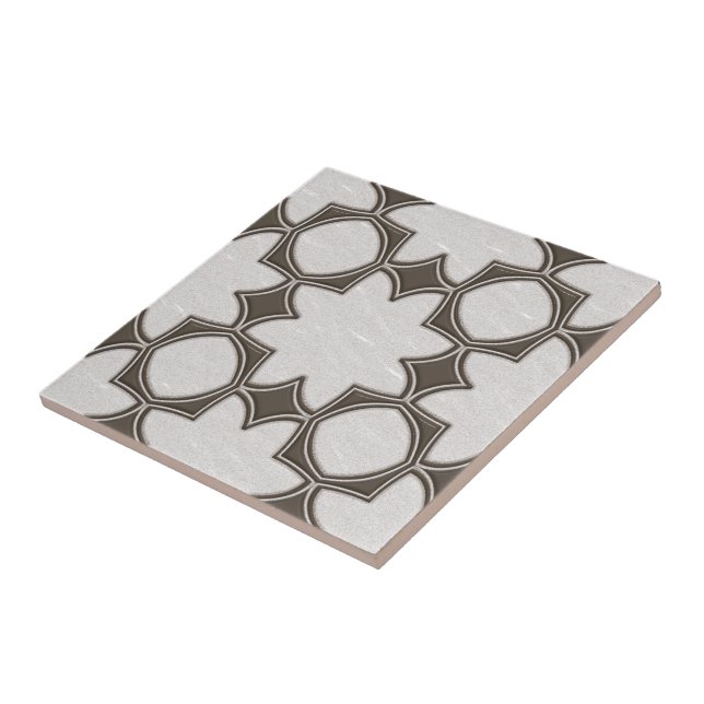Carreau Gris Brown Hors Blanc Éclectique Mosaïque ethnique (Côté)