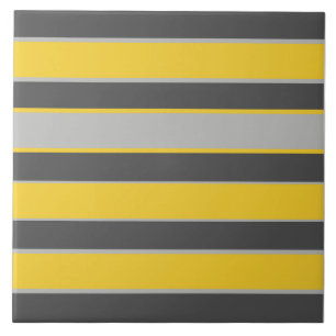Carreau Gris clairs et gris foncé, jaune moutarde