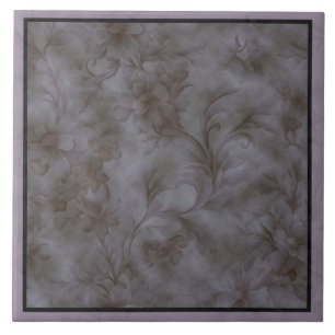Carreau Gris doux et lavande conception florale