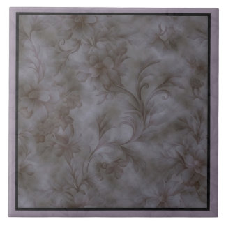 Carreau Gris doux et lavande conception florale