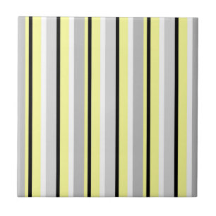 Carreau Gris et jaune rayé de style