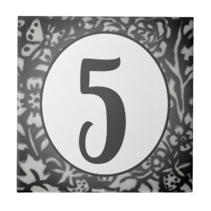 Carreau Gris Floral Numéro de la maison Papillon Berry Ova