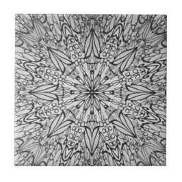 Carreau Gris noir blanc géométrique roulette en céramique