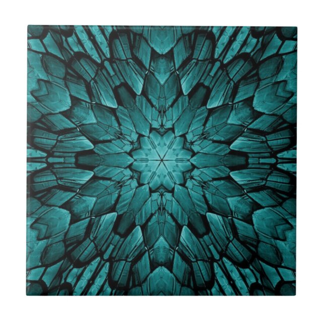 Carreau Gris turquoise aqua étoile géométrique mosaïque de (Devant)
