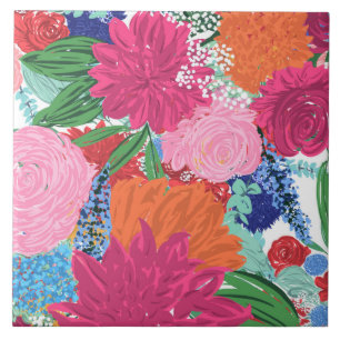 Carreau Gros motif de peinture à la main coloré