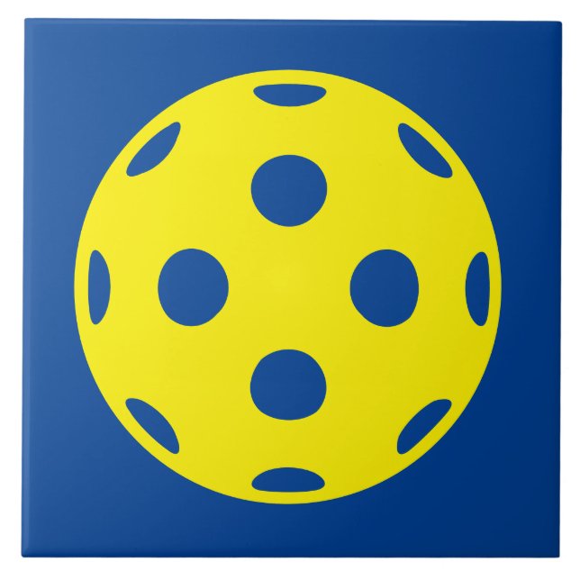 Carreau Gros tuiles de boules de pickball jaune (Devant)