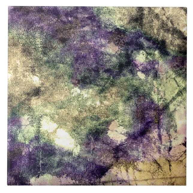 Carreau Grunge abstrait couleur vert pourpre (Devant)