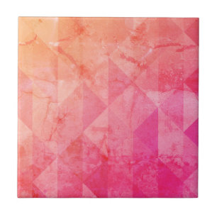 Carreau Grunge rose orange aquarelle nom personnalisé text