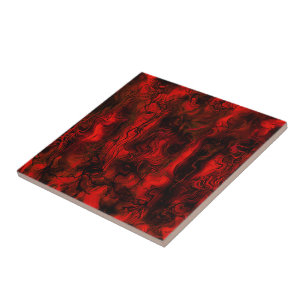 Carreau Grungy Energie Nerveuse Art Abstrait Rouge Et Noir