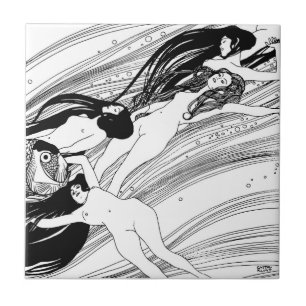 Carreau Gustav Klimt - Sang de poisson Art surréaliste jap
