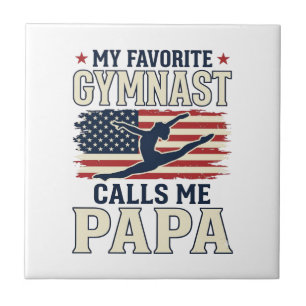 Carreau Gymnaste préféré m'appelle Papa Patriotique Vintag