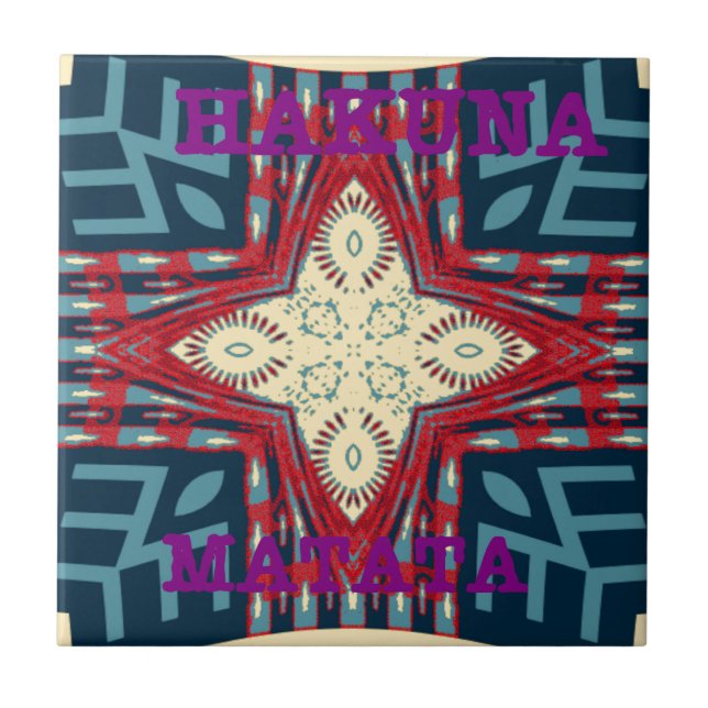 Carreau Hakuna Matata Texte Hope Art Abstrait Design d'imp (Devant)