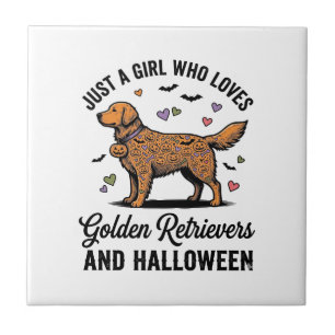 Carreau Halloween Chienne Fille Retriever D'or Maman de Ch