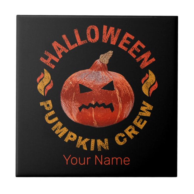 Carreau Halloween Citrouille Visage Retro Costume Thanksgi (Devant)