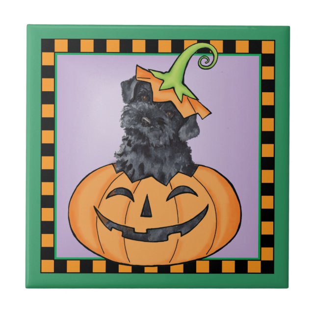 Carreau Halloween Kerry Blue Terrier (Devant)