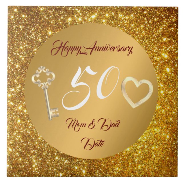 Carreau Happy Customize Love Gold 50th Anniversary  (Devant)
