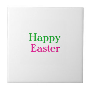 Carreau Happy easter boho vert rose enfants ajouter nom ti