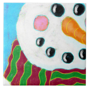 Carreau Happy Snowman Abstrait Art