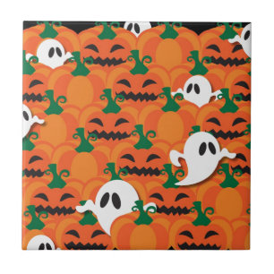 Carreau Haunted Halloween Citrouille Patch Ghosts