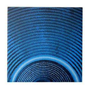 Carreau Haut-parleur de musique bleu et ondes sonores