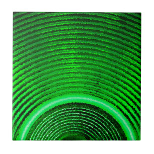 Carreau Haut-parleur de musique verte et ondes sonores