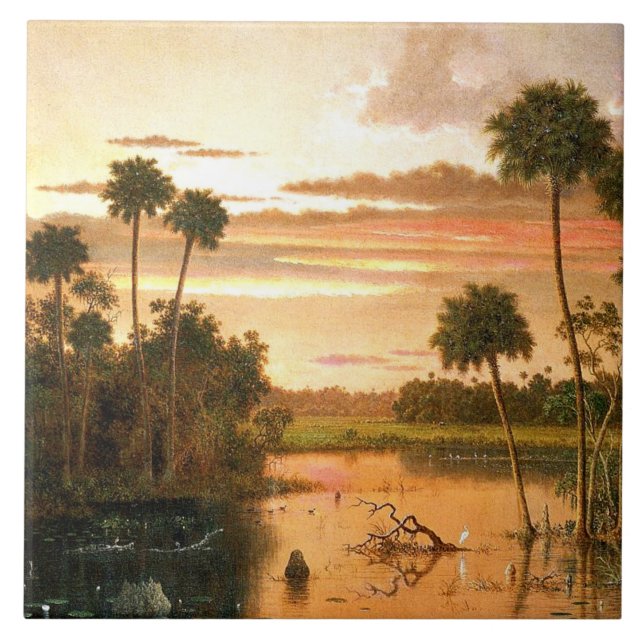 Carreau Heade - Grand coucher de soleil de Floride, peintu (Devant)