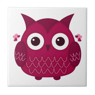 Carreau Heart the Pink Owl