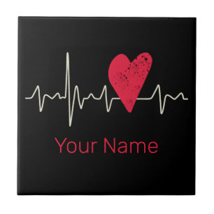 Carreau Heartbeat Pulse Heart Valentine's Day or Mother's