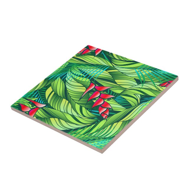 Carreau Heliconia tropical floral (Côté)