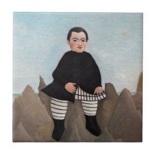 Carreau Henri Rousseau - Garçon sur les rochers
