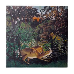Carreau Henri Rousseau - Le lion affamé