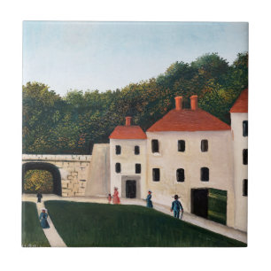 Carreau Henri Rousseau - Promeneurs dans un parc