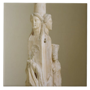 Carreau Herm triforme de Hecate, sculpture de marbre, pe