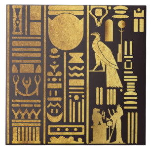 Carreau Héroglyphes égyptiens Gold Foil