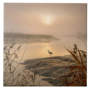 Carreau Heron Heaven - Paysage sur le lac