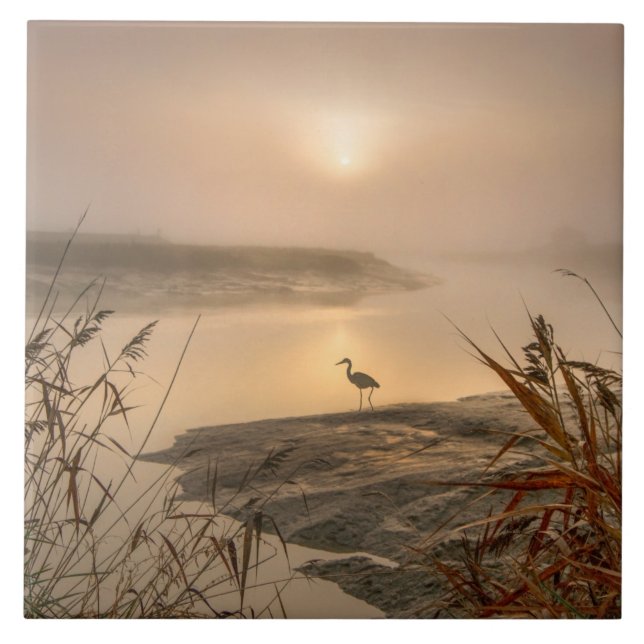 Carreau Heron Heaven - Paysage sur le lac (Devant)