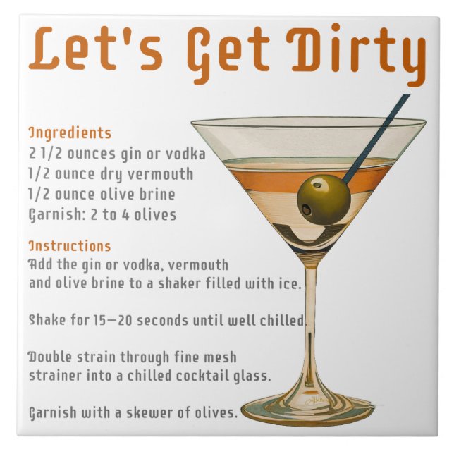 Carreau Heure de cocktail Obtenons une recette de martini  (Devant)