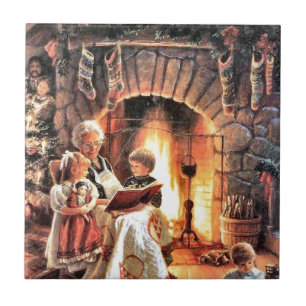 Carreau Heure Du Livre D'Histoire Avec Grand-Mère À Noë