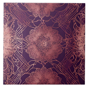 Carreau Hey Rosegold Floral art AI