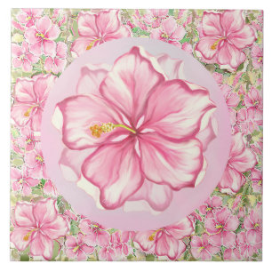 Carreau Hibiscus & dentelle PINK