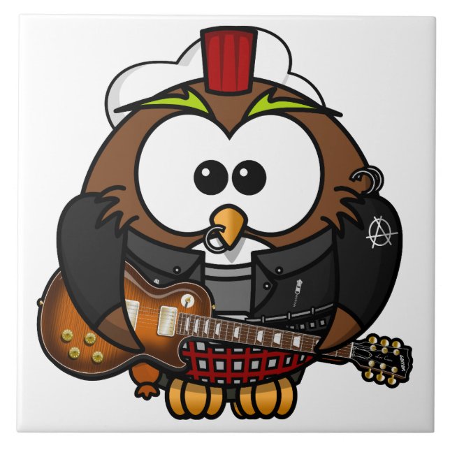 Carreau Hibou avec la guitare (Devant)