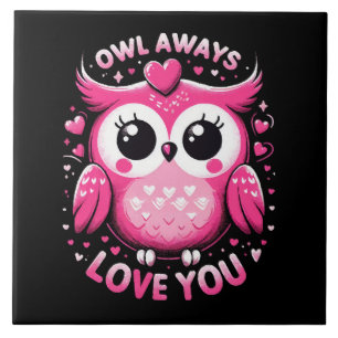 Carreau Hibou t'aime toujours - Saint Valentin
