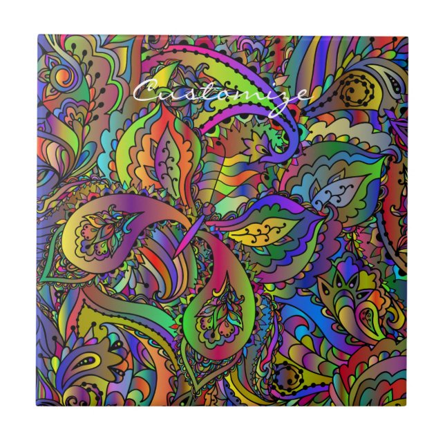 Carreau Hippie Super Psychedelic Design Thunder_Cove (Devant)