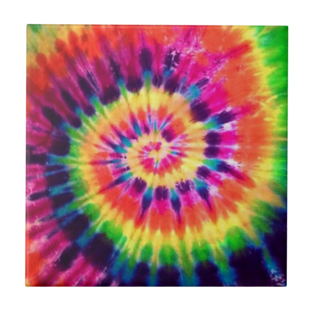 Carreau Hippy Peace Retro 60s Tie Dye (Devant)