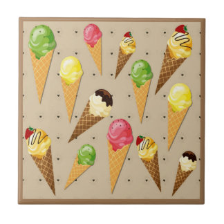 Carreau Hissez cream cones hearts-Beige