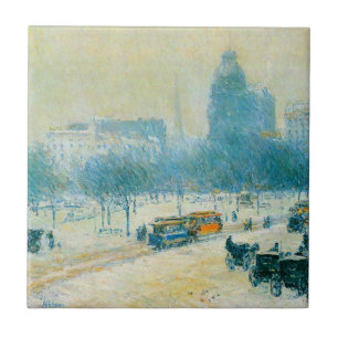 Carreau Hiver en Union Carré par Frederick Childe Hassam